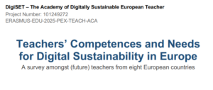 Teacher Competences for Digital Sustainability. A survey amongst (future) teachers from eight European countries.